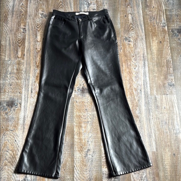 Mavi | Flare Low Rise Pleather Pants - Picture 1 of 8